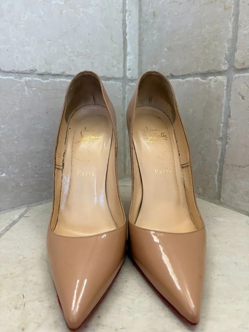 Christian Louboutin So Kate 120 Patent Nude Pumps 40 Red Bottom - Picture 4 of 6